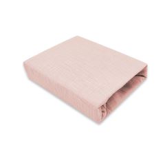Mušelínové prostěradlo do postýlky 60 x 120 NATURE double - pudrově růžová (1)