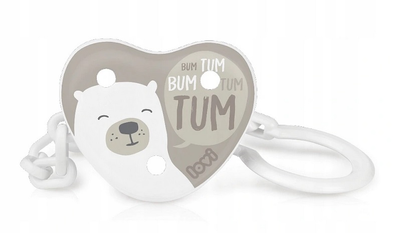 Lovi řetízek na dudlík s klipsou Buddy Bear, béžový/hnědý