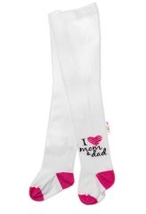 Baby Nellys Bavlněné punčocháče I love mom & dad - růžové (3)