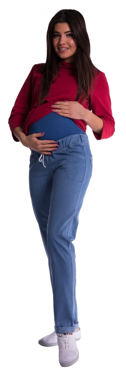 Be MaaMaa Těhotenské kalhoty - tmavý jeans, vel. XXL