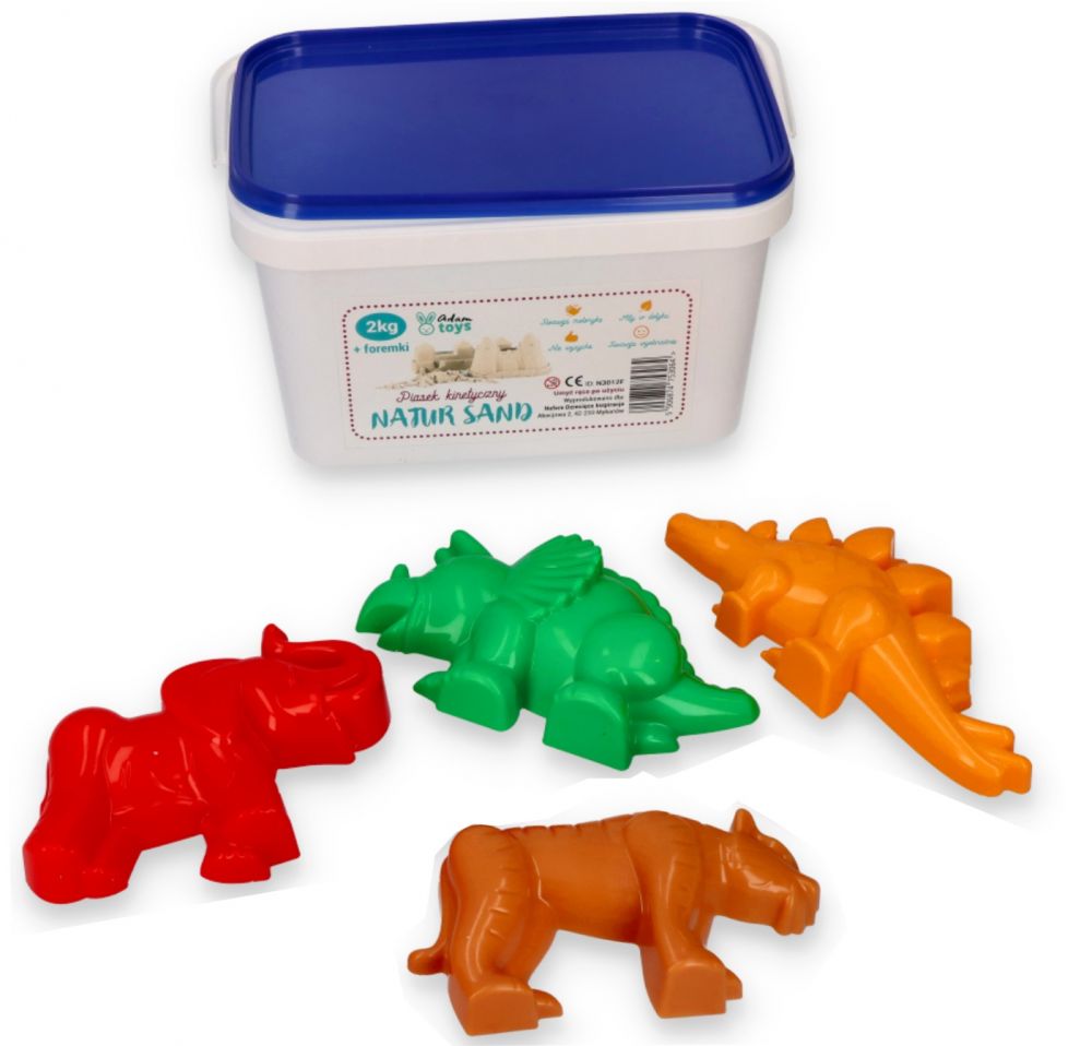Kinetický písek - přírodní - 2kg + formičky zdarma