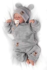 Pletené kojenecké kalhoty Hand Made Baby Nellys, šedé (1)