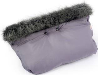 Zimní fusak s kožešinou + rukávník zdarma, Baby Nellys, 50 x 100cm, šedý (1)