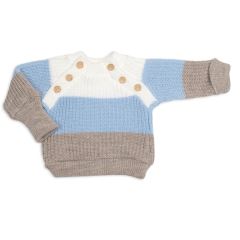 Rostoucí pletený svetřík a kalhoty s knoflíčky Boy, 2D - proužky (4)