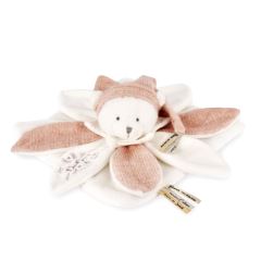 Doudou Dárková sada Plyšový muchláček medvídek s čepičkou 25 cm růžový (2)