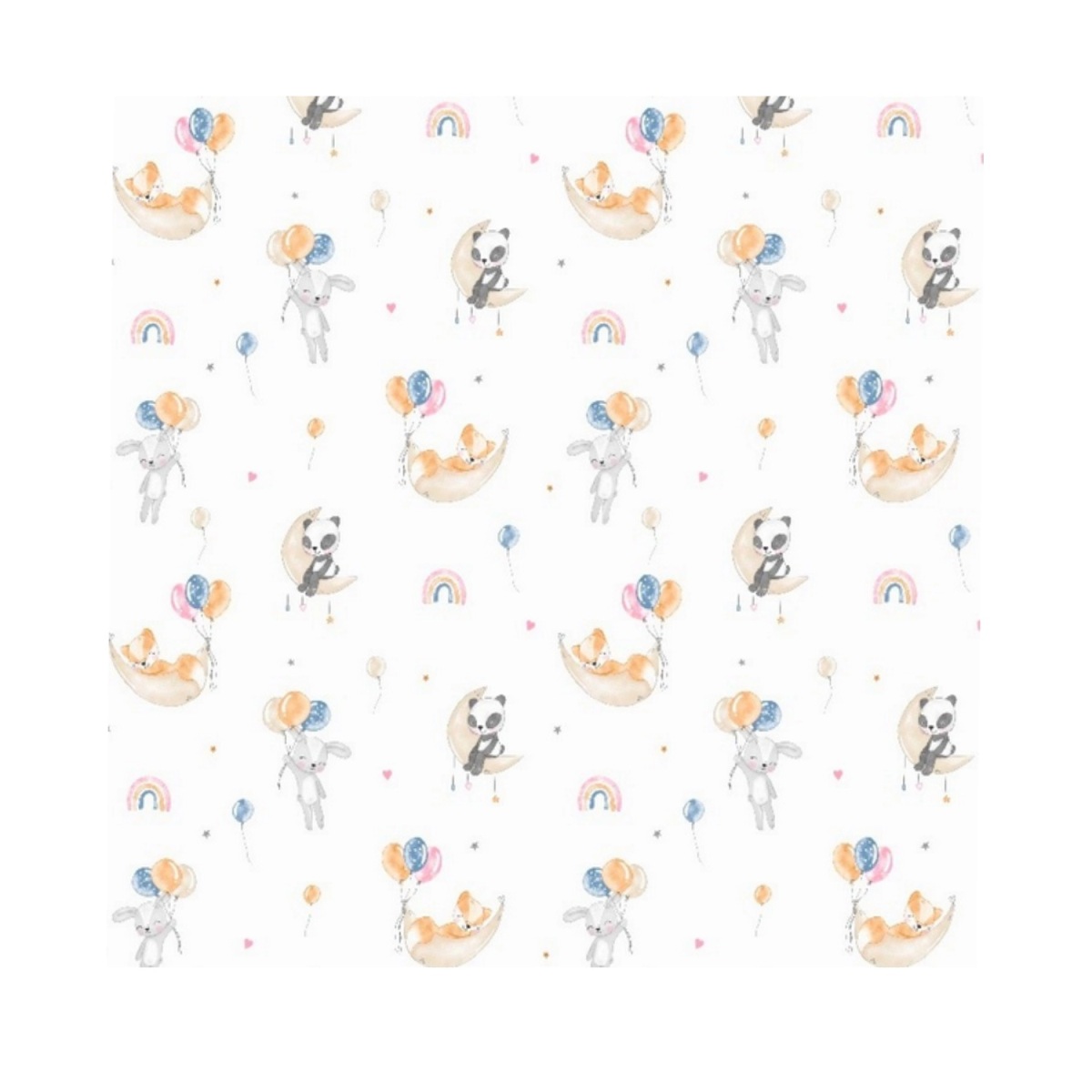 Flanelová plenka, 70x80 cm - Balónek a duha, bílá