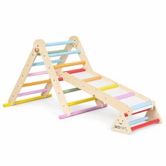 Dřevěná Montessori lezecká sestava pro děti  – žebřík a balanční kladina (2)
