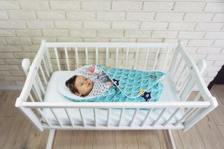 Baby Nellys Oboustranná zavinovačka Minky - Balón, Minky - sv. modrá (1)