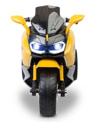 Elektrická tříkolová motorka pro děti TOYZ – 2 motory, LED, USB, žlutá (5)