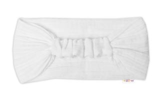Lehká mušelínová čelenka Bandana, bílá (2)