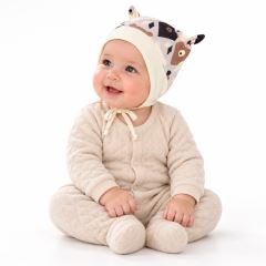 Baby Nellys Kojenecká čepička uzlíček na zavazování - Medvědi, hnědá