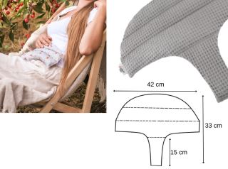 Dámský nahřívací pás s třešňovými pecičkami, termofor - Cherry life, ecru (3)