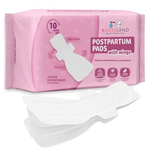 Vysoce absorpční poporodní vložky s křidélky vel. L - 10ks
