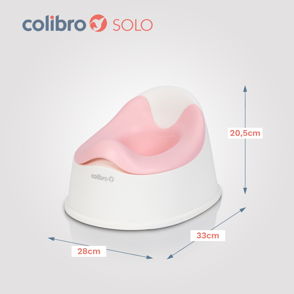 Dětský nočník, ergonomický Solo cool – růžový, bílý