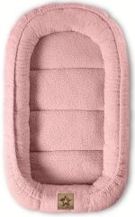 Oboustranné hnízdečko s polštářkem Teddy Boucle - pudrově růžová (1)
