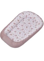 Hnízdečko pro miminko Premium Flowers, oboustranné - pudrově růžová (1)
