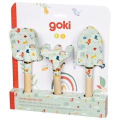 Zahradní mini nástroje, dětská 3D sada, Goki, mátová (1)