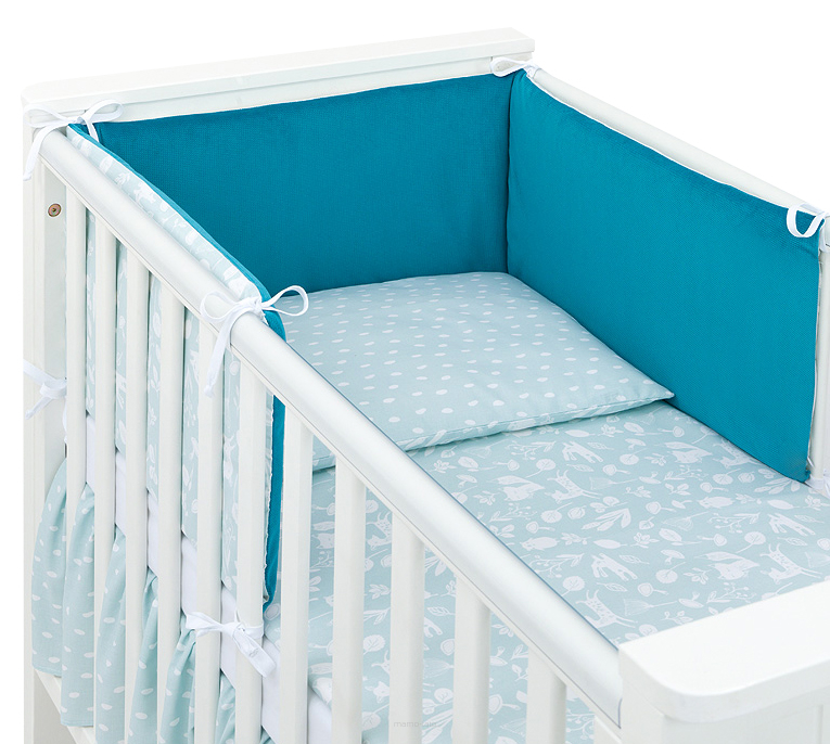 Mantinel s povlečením do postýlky, 3D sada, Nature/velvet,, 135x100 cm