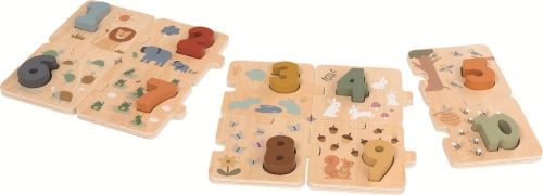 Dřevěné Puzzle Počítání se zvířátky, 20 dílů