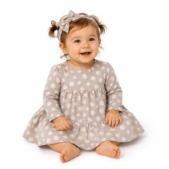 Baby Nellys 2-dílná sada dívčí bavlněné šaty s čelenkou - Puntík, vel. 86 Baby Nellys 2-dílná sada dívčí bavlněné šaty s čelenkou - Puntík, vel. 86
