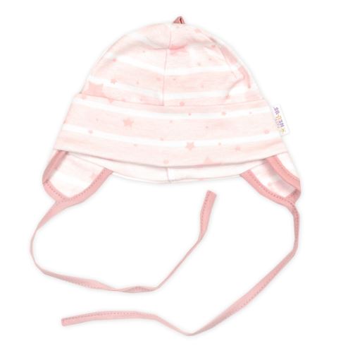 Čepička pro miminko na zavazování, bavlna, Baby Stars, pastel rose