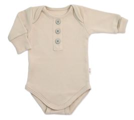 Rostoucí body NATURE, dlouhý rukáv s knoflíčky, bavlna, béžová
