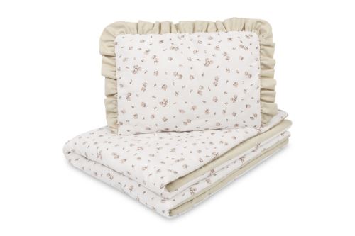 Set do postýlky Rose, bavlněný 75 × 95 cm + polštářek 25 × 35 cm, béžová