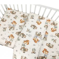 Mantinel s povlečením do postýlky, 3D sada Bavlna, Friends time - latte (4)