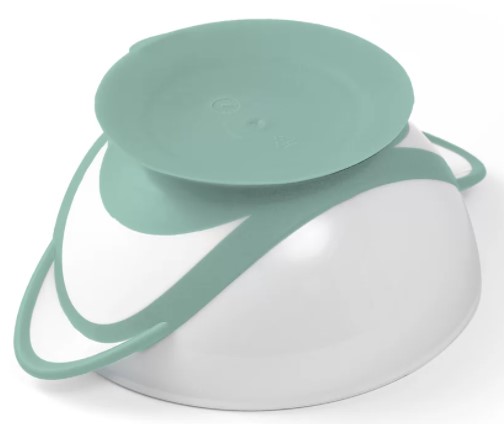 Uzaviratelná miska s přísavkou a lžičkou - žlutá, mátová