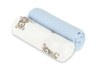 Mušelínové pleny krešované 60×75 cm Teddy Blue – sada 2 ks Mušelínové pleny krešované 60×75 cm Teddy Blue – sada 2 ks