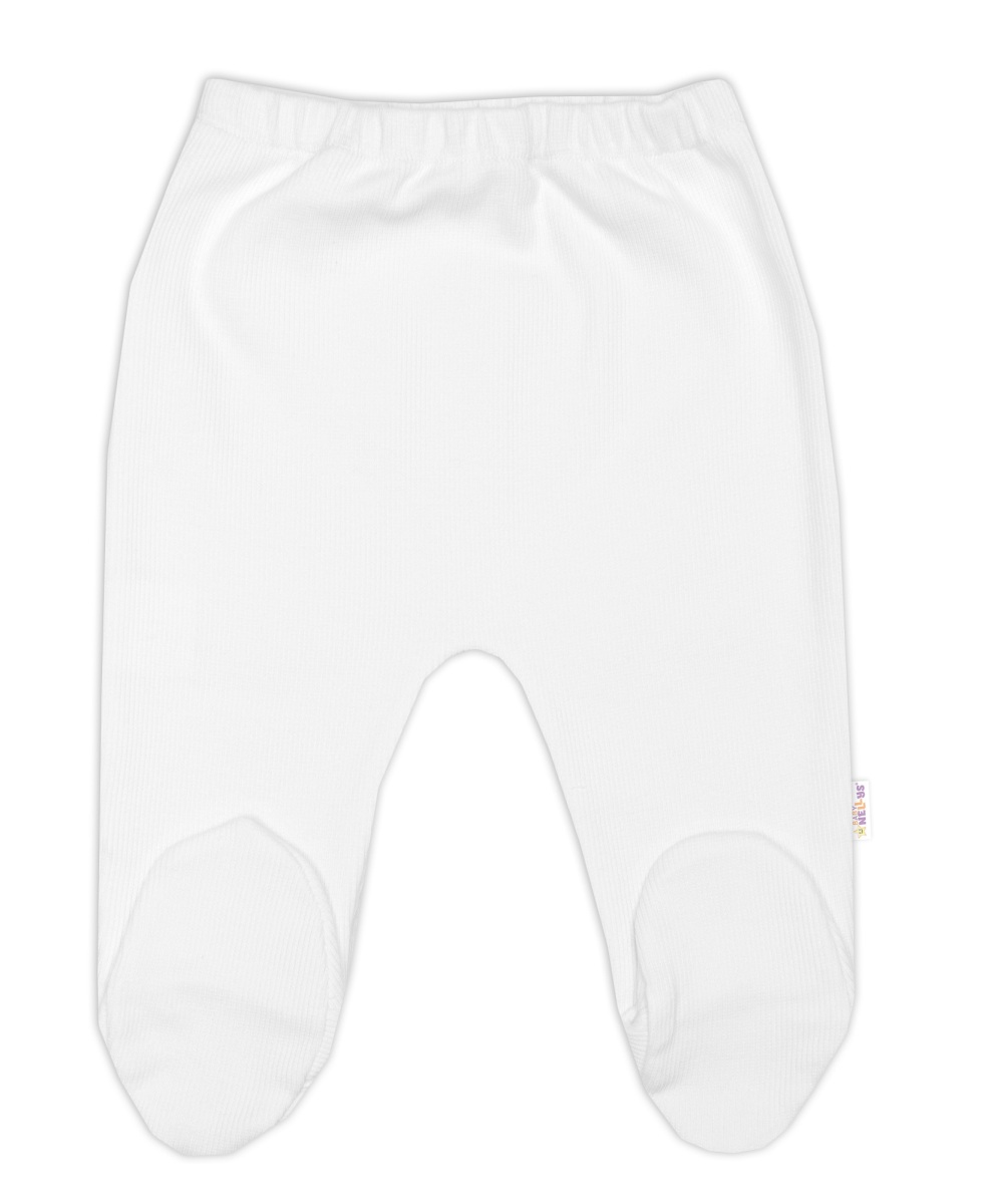 Žebrovaná sada, Star 5D, body, polodupačky, kabátek, čepička, rukavice - bílá, 74