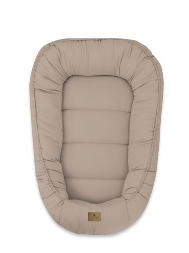 Kokon pro novorozence MimiNu Soft 75×55 cm – 100% bavlna, 0–6 měsíců - tm. béžová