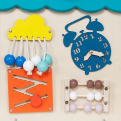 Montessori Activity board Domeček tyrkysový (5)