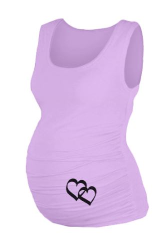Be MaaMaa Top, tílko Dana s potiskem Srdíček - lila (1)