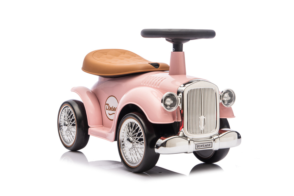 Dětské odrážedlo Retro s úložným prostorem - růžové