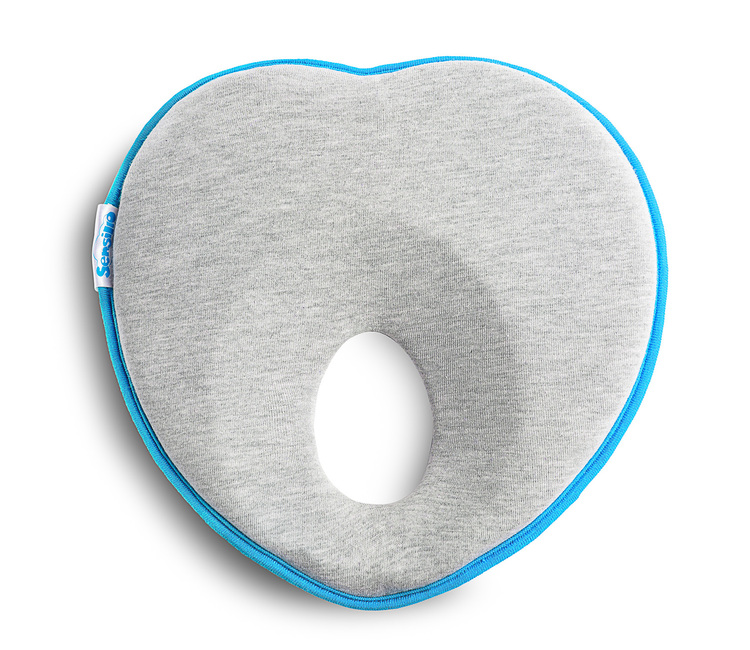 Ergonomický, tvarující polštářek pro miminko BASIC - šedý, tyrkys