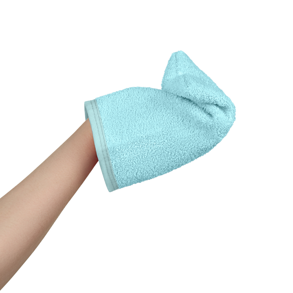 Dětská mycí rukavice XL Akuku – 100% bavlna, 15×20 cm, od narození, tyrkysová