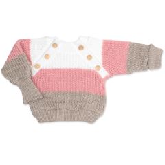 Rostoucí pletený svetřík a kalhoty s knoflíčky Girl, 2D - proužky (4) Rostoucí pletený svetřík a kalhoty s knoflíčky Girl, 2D - proužky (4)