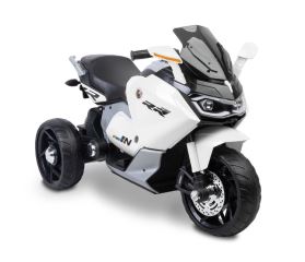 Elektrická tříkolová motorka pro děti TOYZ – 2 motory, LED, USB, bílá (2)