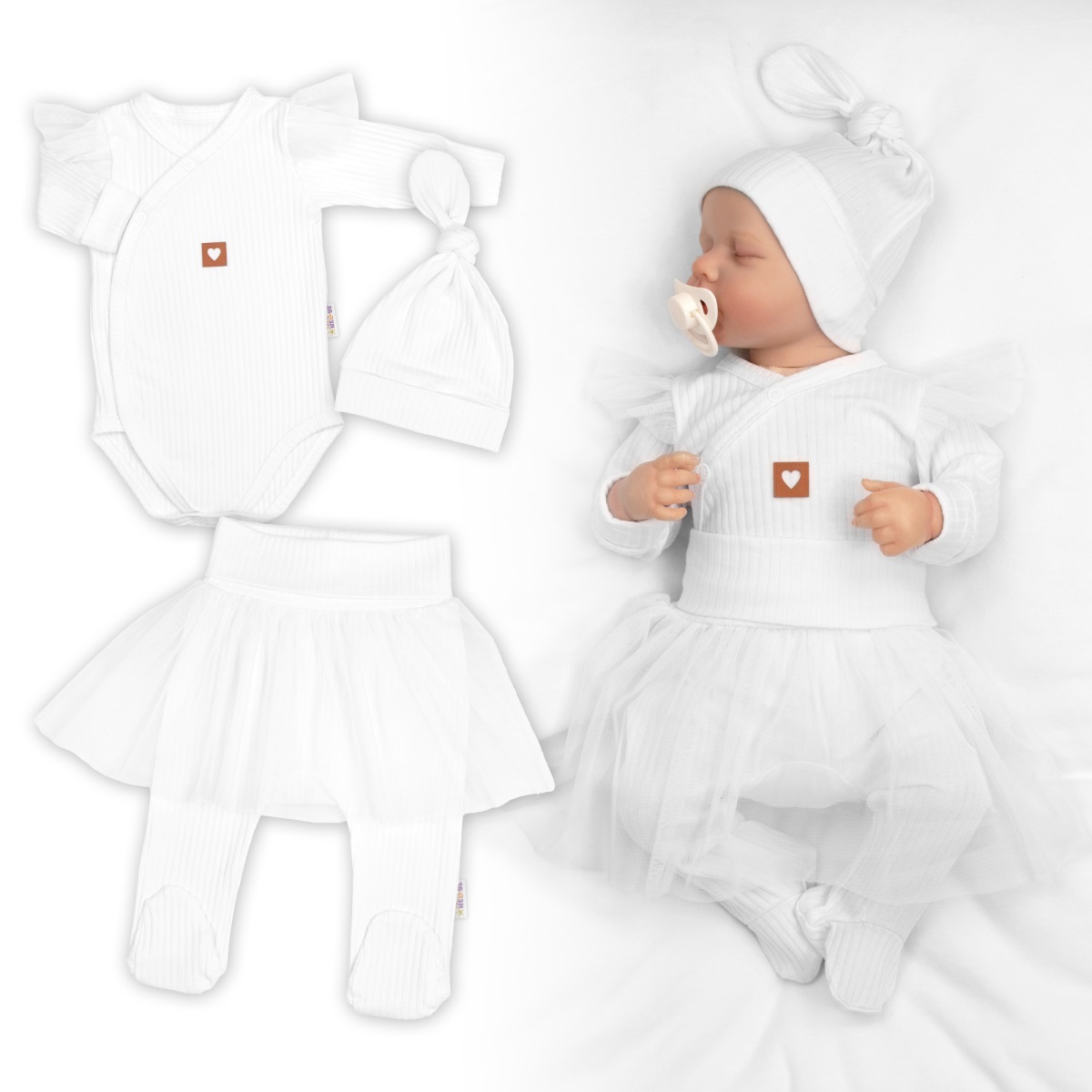 Rostoucí souprava 3D Lux, Sweet Angel - bílá, 62/68