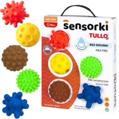 Tullo Senzorické míčky barevné 5 ks bez dírek – 59–77 mm, 0m+, mix barev Tullo Senzorické míčky barevné 5 ks bez dírek – 59–77 mm, 0m+, mix barev
