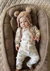 Oboustranné hnízdečko s polštářkem Teddy Boucle - hnědé (4)