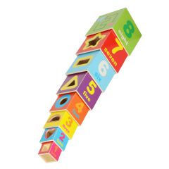 Dřevěná edukační věž XXL – vkládačka tvarů, 71 cm , Tulimi (4)