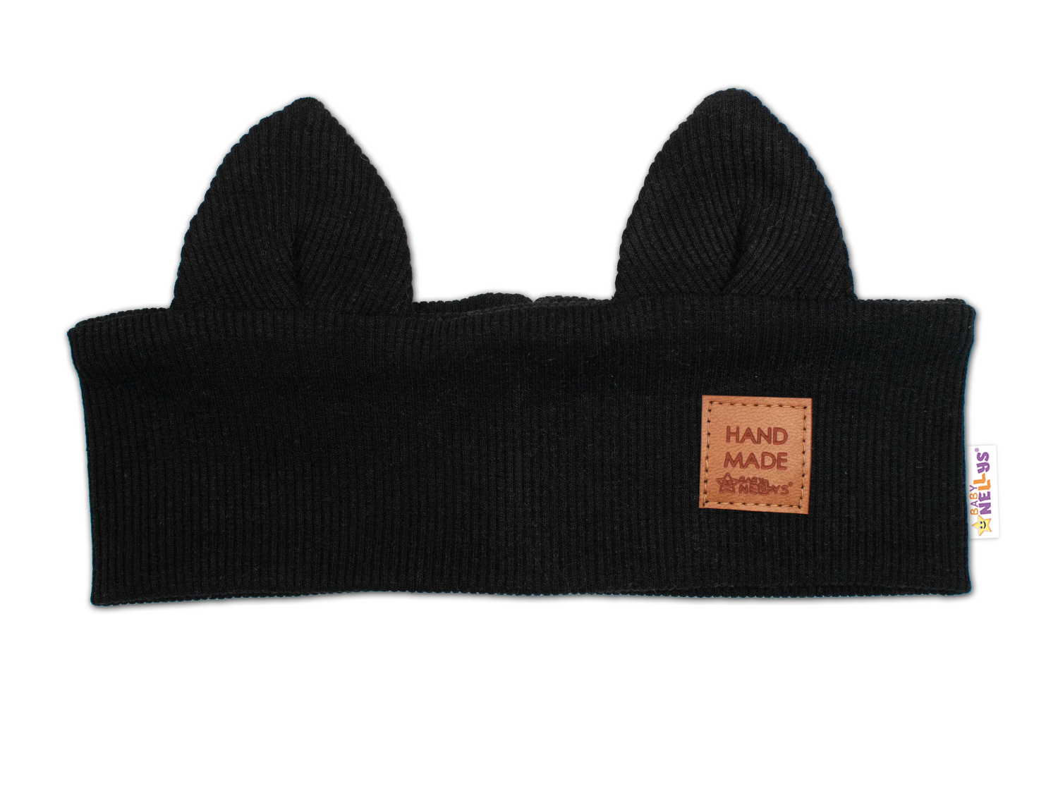 Čelenka Cat s oušky pro děti Hand Made - černá, 1-3 roky