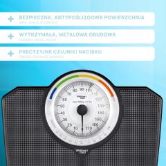 Klasická mechanická analogová koupelnová váha s BMI do 180 kg černá (5)