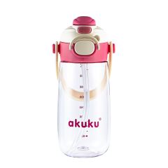 Dětská láhev na pití se slámkou, bidon 480 ml pink – do školy, na sport i výlety (6)