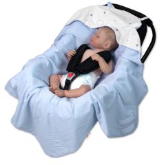 Zavinovací deka s kapucí, bavlna + jersey, I love Boy Baby Nellys, modrá (3)