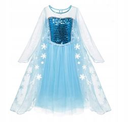 Dětský kostým ELSA s flitry 110-116 M (523687)