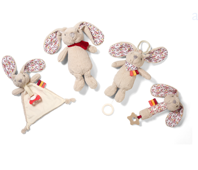 Plyšová hračka s pískátkem a kousátkem RABBIT MILLY BabyOno, krémový