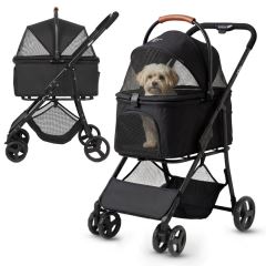 Qppet Bobbie Pet Stroller – kočárek pro psy a kočky černý, do 15 kg, skládací Qppet Bobbie Pet Stroller – kočárek pro psy a kočky černý, do 15 kg, skládací